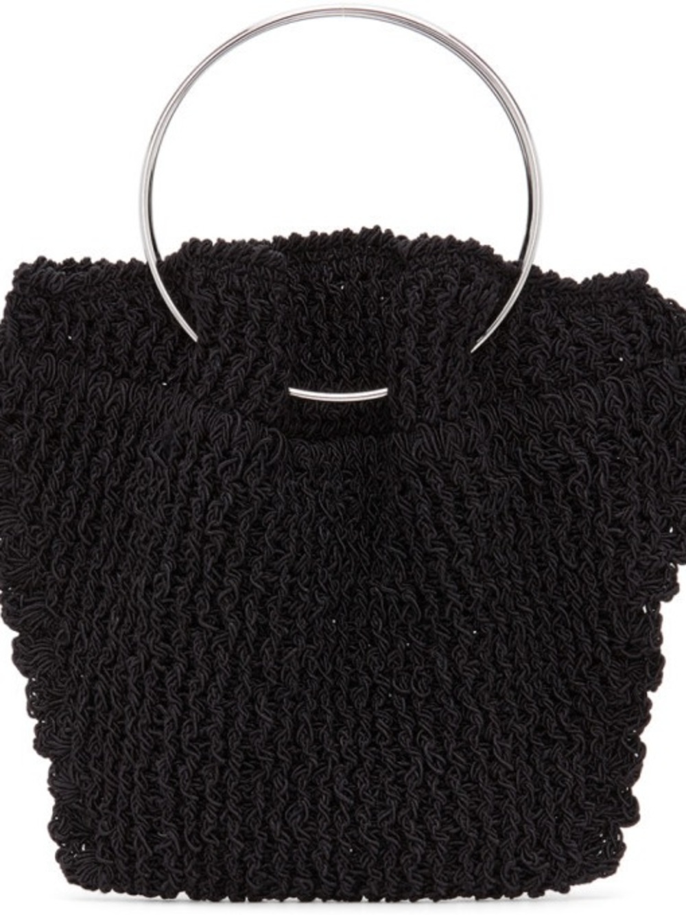 The Row Black Crochet Wristlet with Silver Metal Handles - Picture 3 of 4